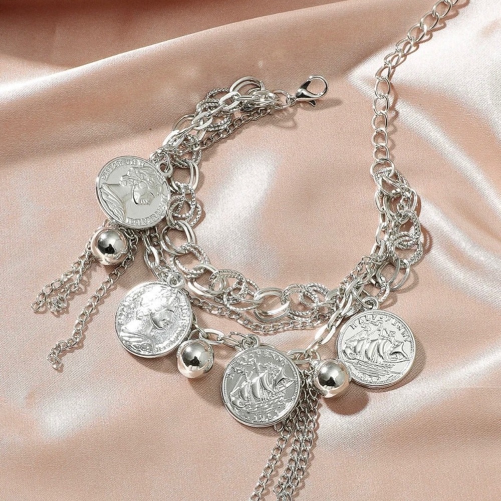 Silver charm bracelet